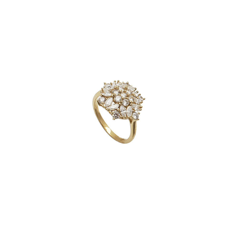 Flower Ice Flake CZ Ring 3 (14K)