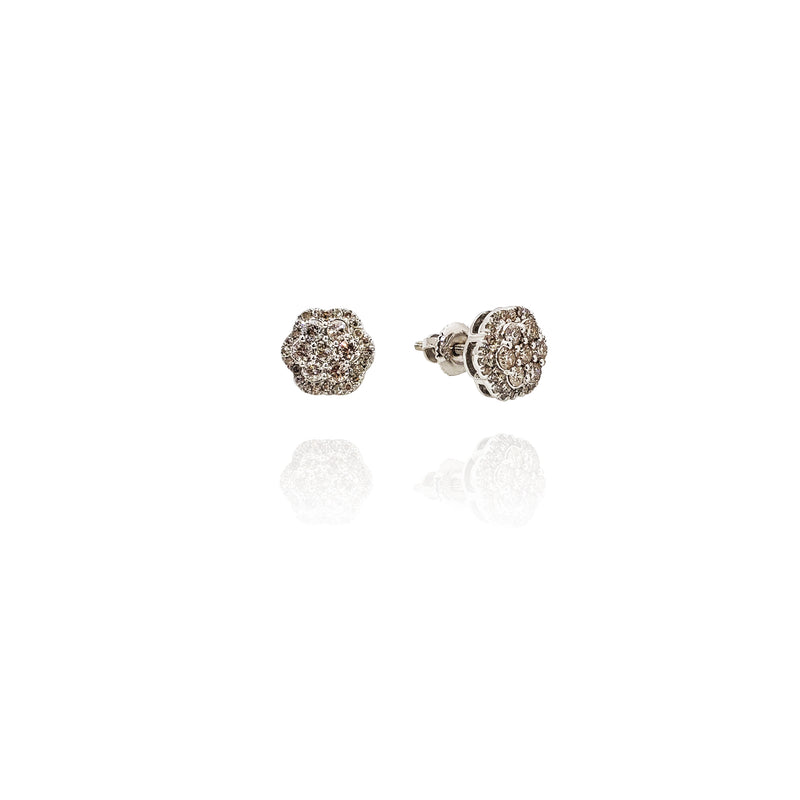 Diamond Flowery Stud Earrings (14K)