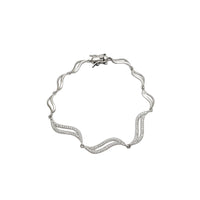 Flowing Wave CZ Bracelet (Silver)