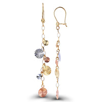 Fluted Circle Dangling Earrings (14K)