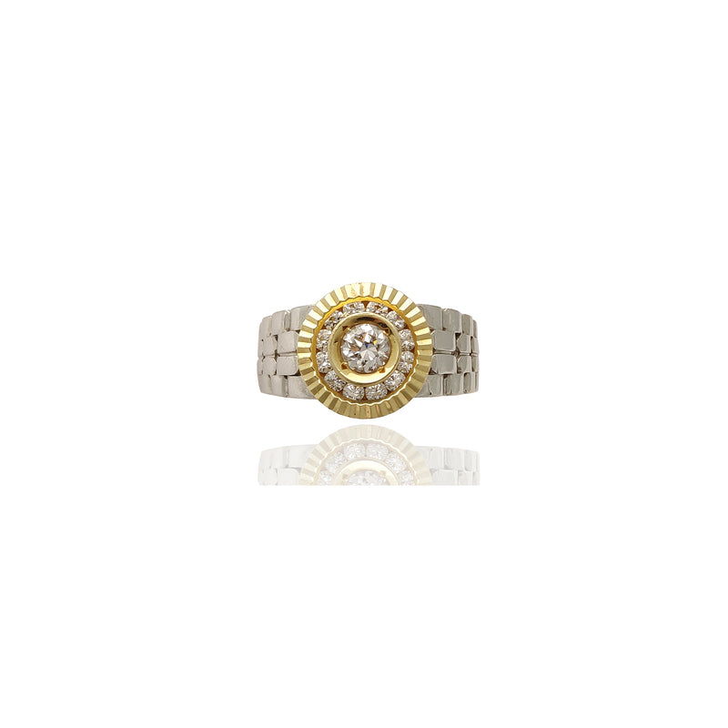 Fluted Bezel Two-Tone Ring (14K) Rolex Ring, Rolex Design