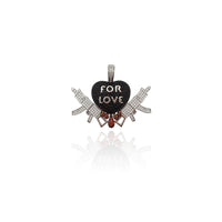 Bakeng sa Love Dripping Heart Gun Pendant (silevera) New York Popular Jewelry
