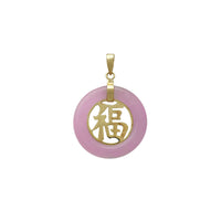Purpurinis nefrito pakabukas „Fortūna ir laimė“ (14K) Popular Jewelry NY