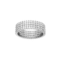 Four-Row Pave Eternity Ring (Silver) Popular Jewelry New York