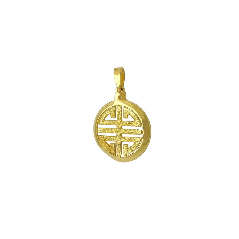 Four Blessing Symbol Medallion Pendant (24K) Popular Jewelry New York