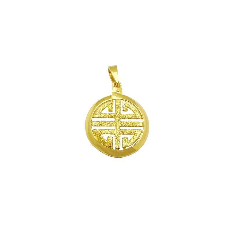 Four Blessing Symbol Medallion Pendant (24K) Popular Jewelry New York