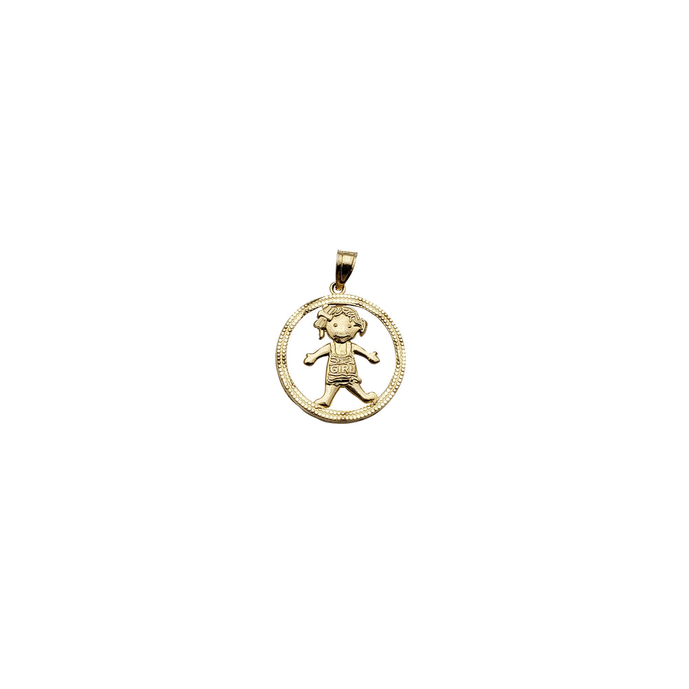 Yellow Gold Dainty Girl Pendant (14K)