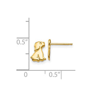 Glossy Sitting Puppy Dog Stud Earrings (14K)