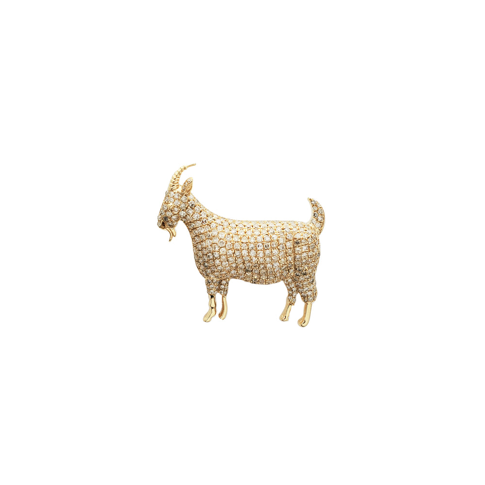 Diamond Goat Pendant (14K)