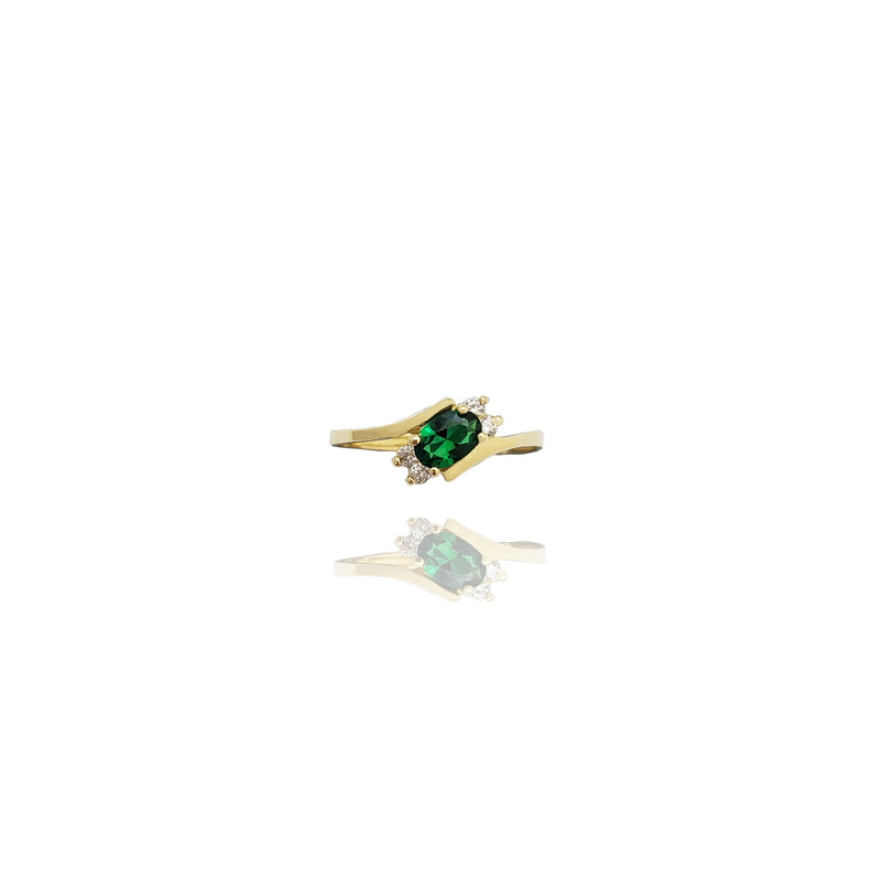 Marquise Color Gemstone Bypass Ring (14K)