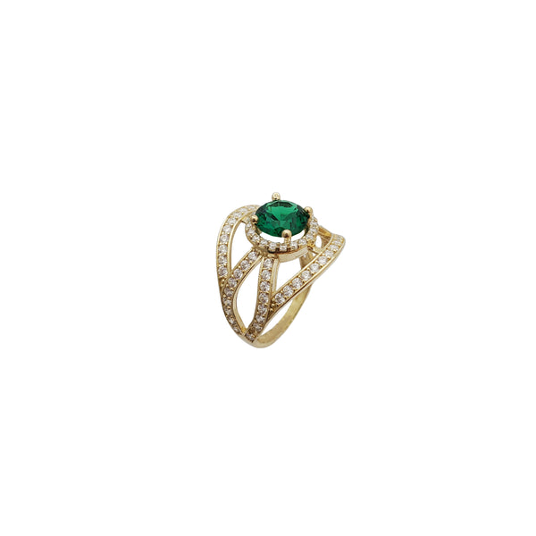 Cocktail Green Stone Ring (14K)