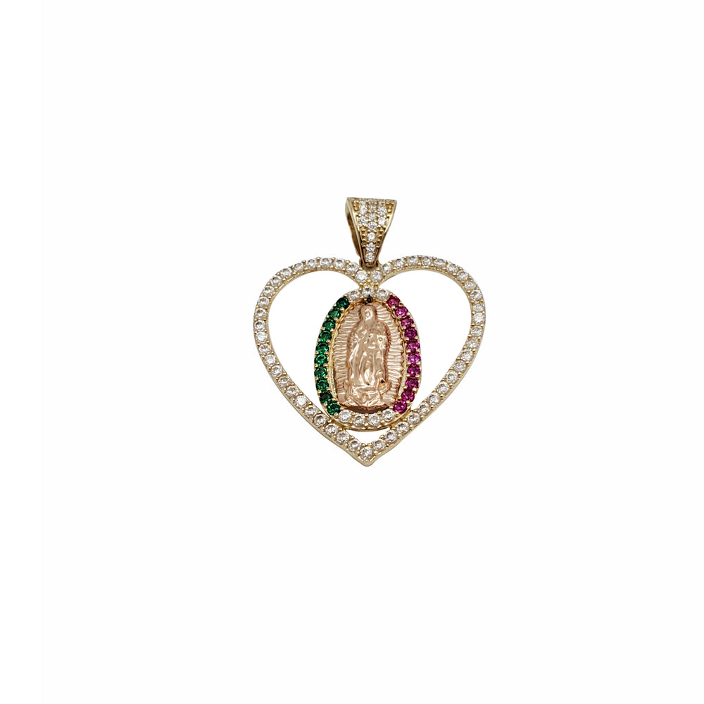 Guadalupe Heart Pendant (14K)