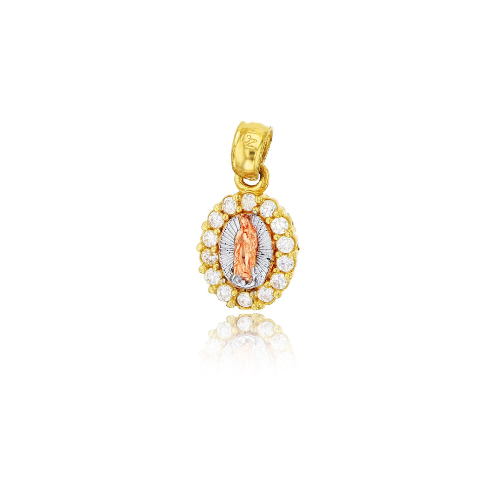 Tricolor Gold Guadalupe CZ Pendant (14K)