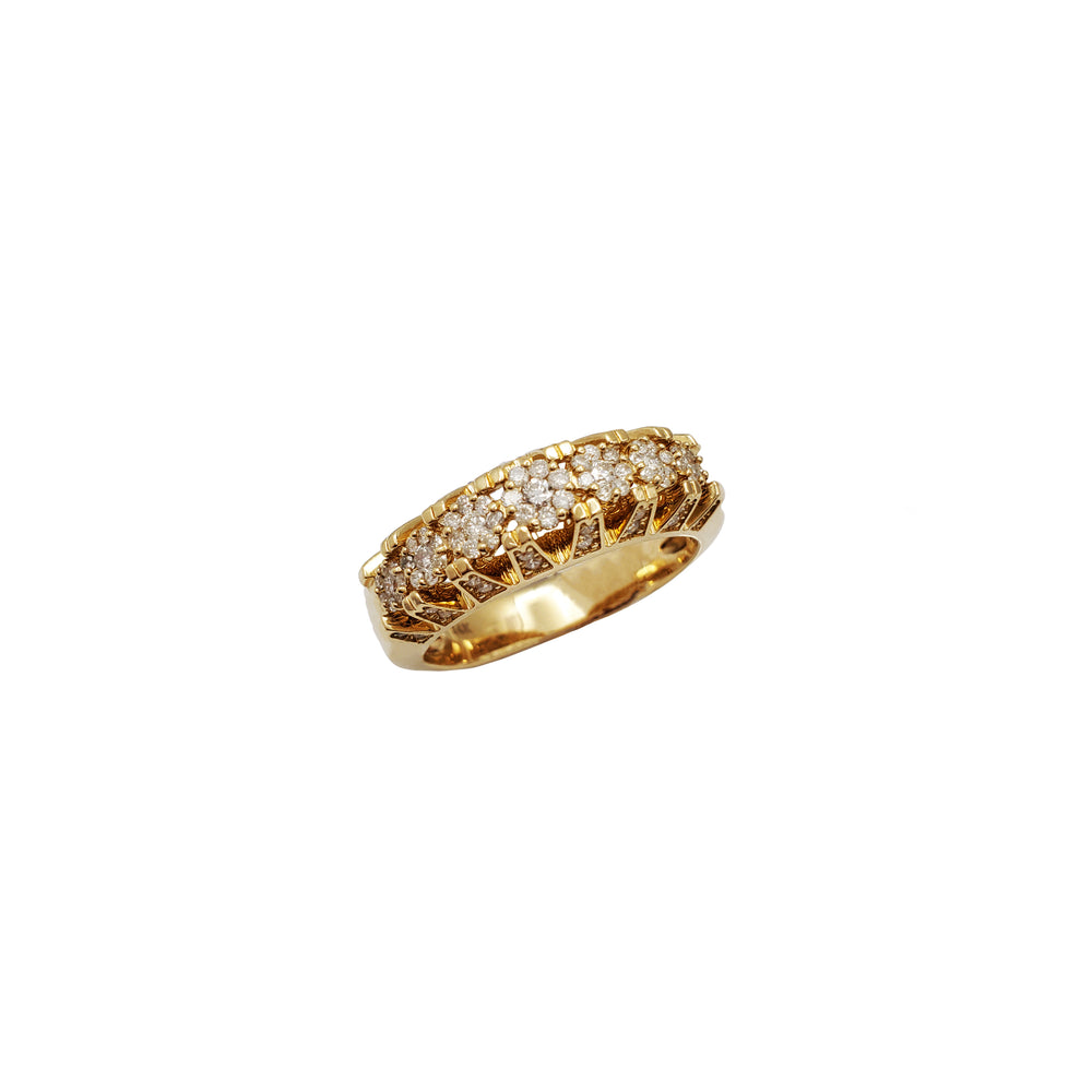 Diamond Flowers Wedding Band (14K)