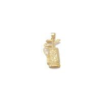 Golf Club Bag Pendant (14K) 14 Karat Yellow Gold, Diamond Cuts, Popular Jewelry New York