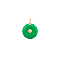 Penjoll de disc de jade Good Fortune (14K) Popular Jewelry nova York