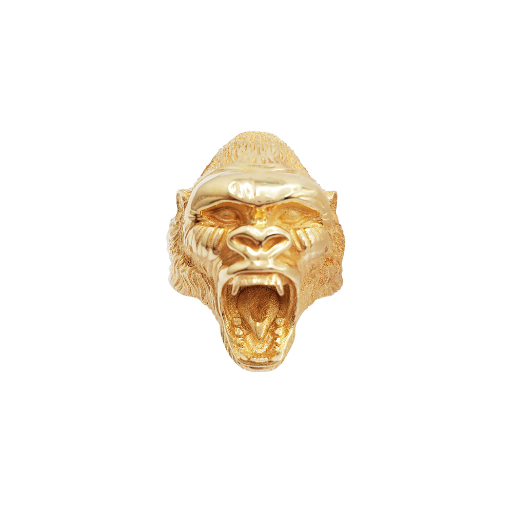 Screaming Gorilla Head Ring (14K)