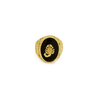 Crni oniks-prsten za škorpion grčkog ključa (14K) Popular Jewelry New York