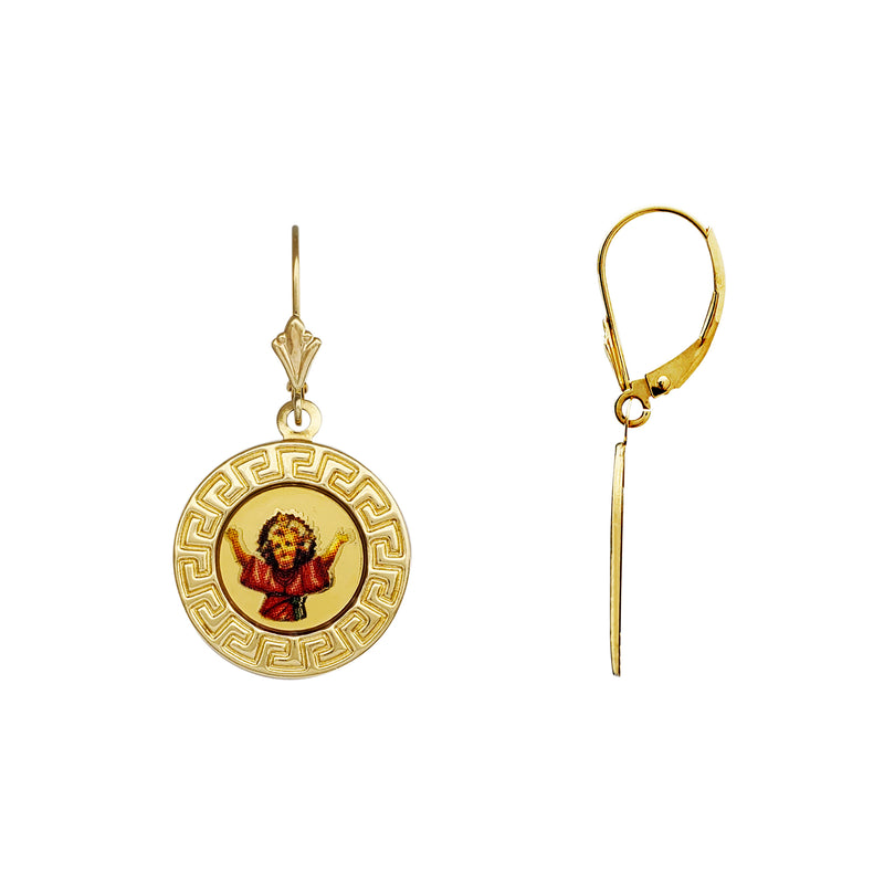 Greek Divine Child Hanging Earrings (14K) Popular Jewelry New York