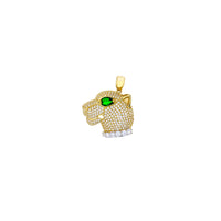 Green-Eye Panther Head Pendant (14K) Popular Jewelry New York
