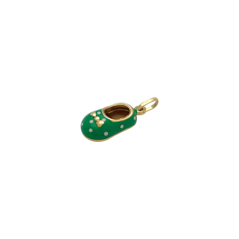 Green-White Baby Shoe Pendant (14K) Popular Jewelry New York