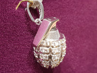 Iced-Out Grenade Pendant Silver - Lucky Diamond 恆福 珠寶 金 行 New York City 169 Canal Street 10013 Tindahan sa alahas Playboi Charlie Chinatown @luckydiamondny 2124311180