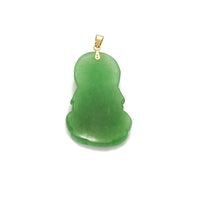 [觀音] Guan Yin/Kwan Yin Jade Pendant (14K) 14 Karat Yellow Gold, Popular Jewelry New York