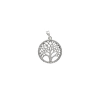 Zirconia Tree of Life Round Pendant (Silver)