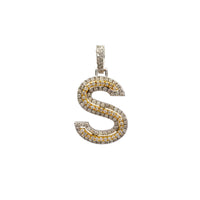 Diamond Two-Tone Initial Letter "S" Pendant (14K)