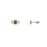 Zirconia Evil Eyes Stud Earrings (14K)