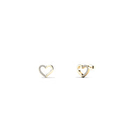Diamond Heart Stud Earrings (14K)