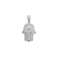 Iced-Out Hamsa Pendant (Silver)