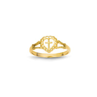 Heart and Cross Child Ring (14K)