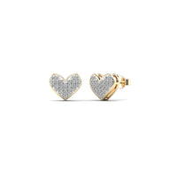 Diamond Heart Stud Earrings (14K)
