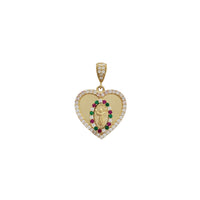 Heart Shape Multicolor Guadalupe Pendant (14K)