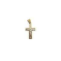 Pendentif crucifix empreinte de coeur (14K)