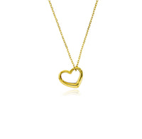Gult guld åbent hjerte fancy halskæde (14K)