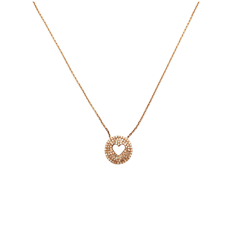 Rose Gold Diamond Heart Necklace (10K)