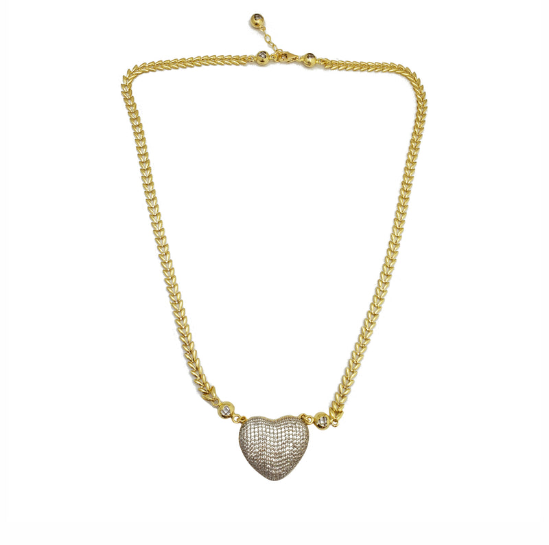 Puffy Heart Necklace (14K)