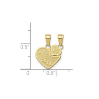 Break Apart "Big Sister & Little Sister" Heart Pendant (10K)