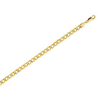 Hollow Italian Cuban Ankle Bracelet (14K).