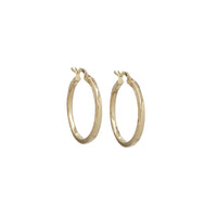 Plain Flat Hoop Earrings (14K)