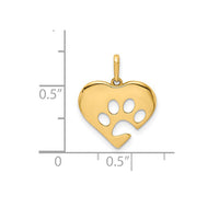 Heart Shape Dog Paw Pendant (14K)