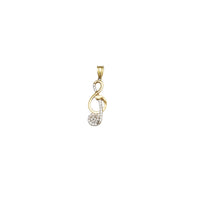 Half Iced Treble Clef Music Note CZ Pendant (14K)