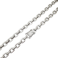 CZ ogrlica s kratkim kabelom od pola cirkonija (srebrna)