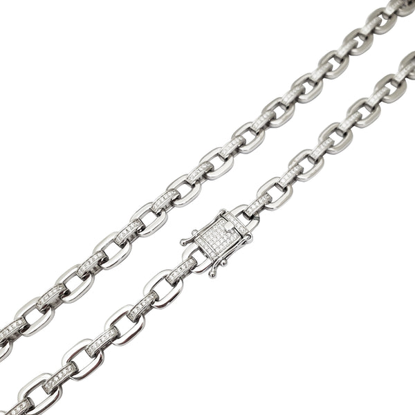 Icy Cable Link CZ Chain (Silver)