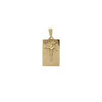 Halo Crucified Rectangle Tag Pendant (14K) Popular Jewelry New York