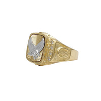 Cincin Lelaki Halo Eagle & Horseshoe (14K) Popular Jewelry New York