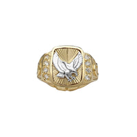 Cincin Lelaki Halo Eagle & Horseshoe (14K) Popular Jewelry New York