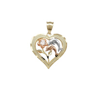 Halo Heart Flower & Dolphin Pendant (14K) Popular Jewelry نیویورک